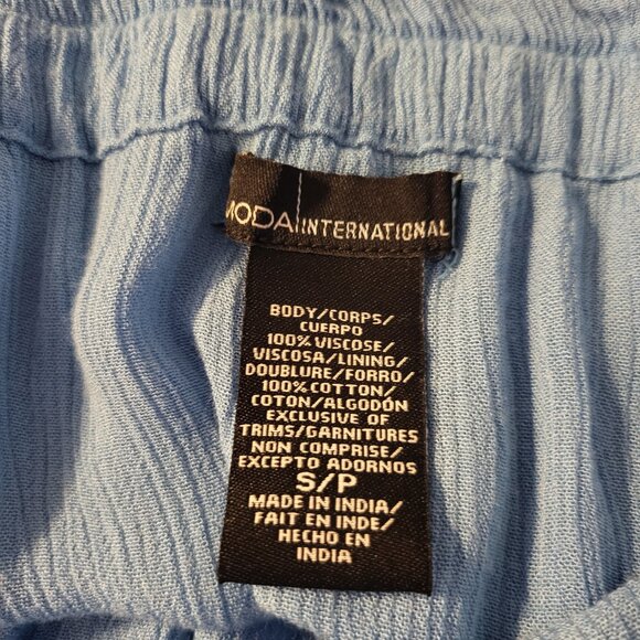 Y2K Moda International Strapless Lace Blue Gauze Dress with Lining Size S BOHO - Picture 4 of 5